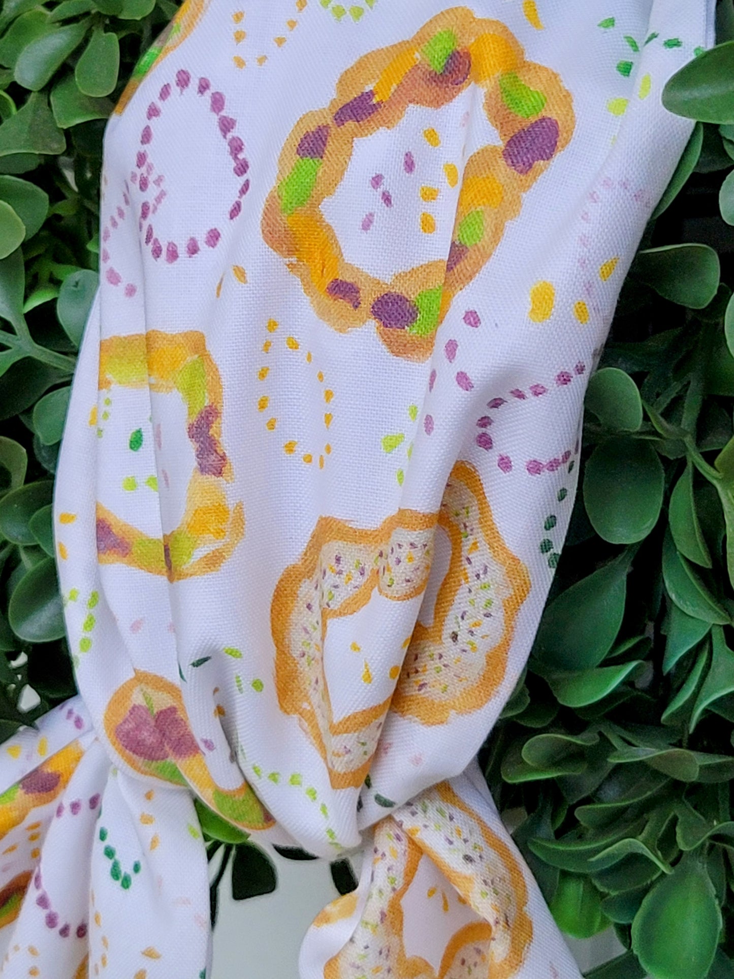 King Cake Mardi Gras wreath Sash