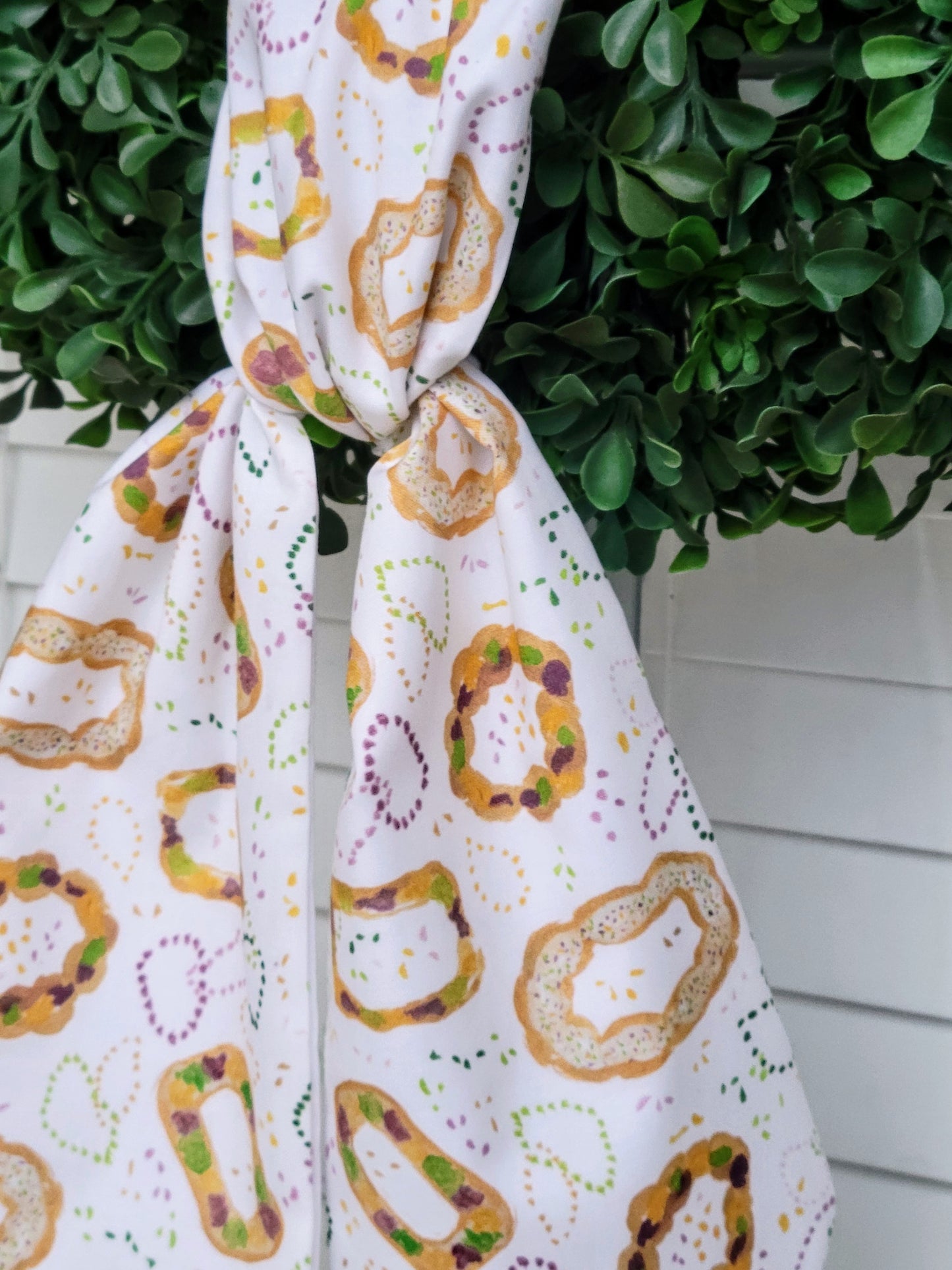 King Cake Mardi Gras wreath Sash