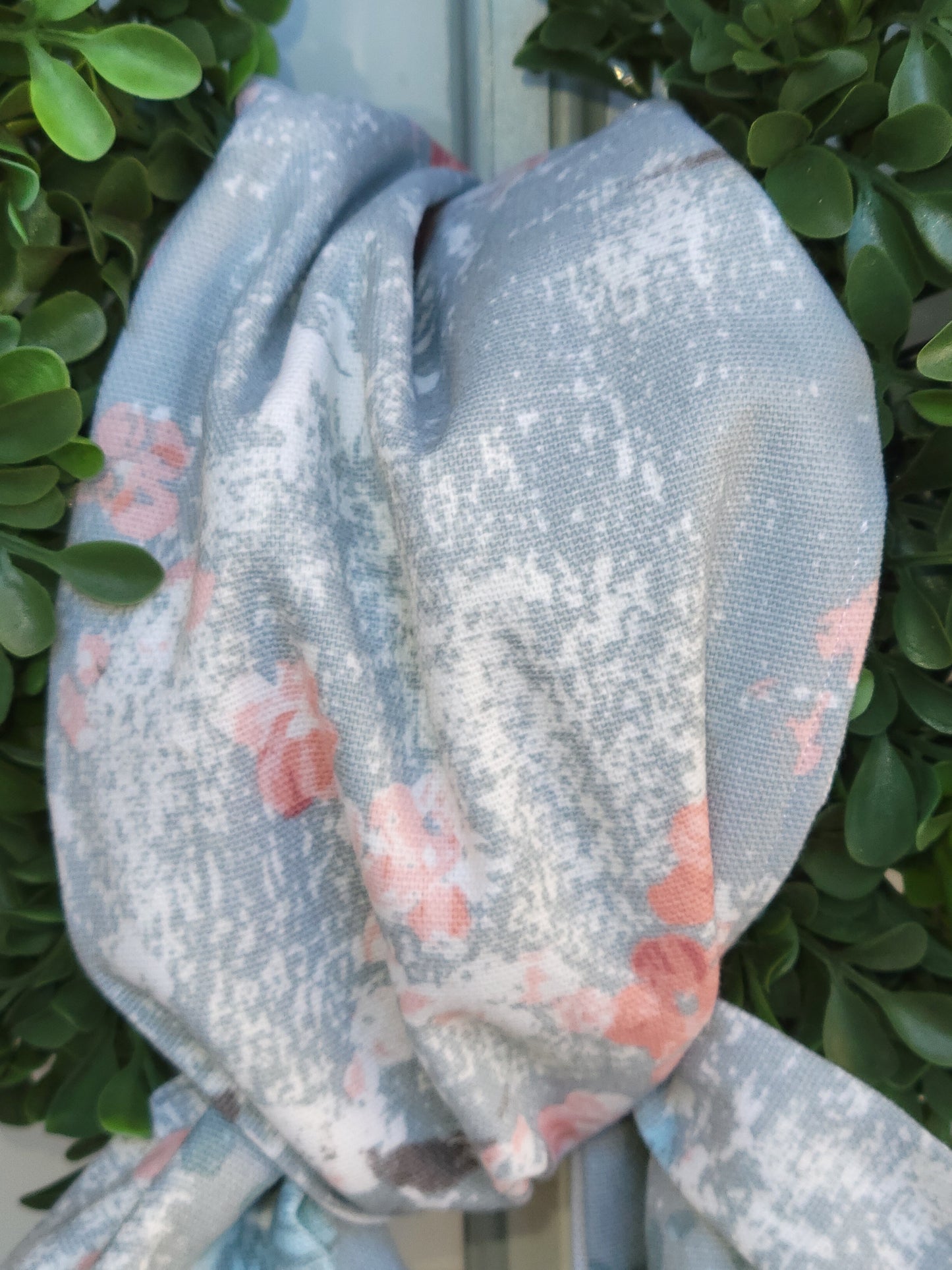 Pink & Blue Blossoms Wreath Sash