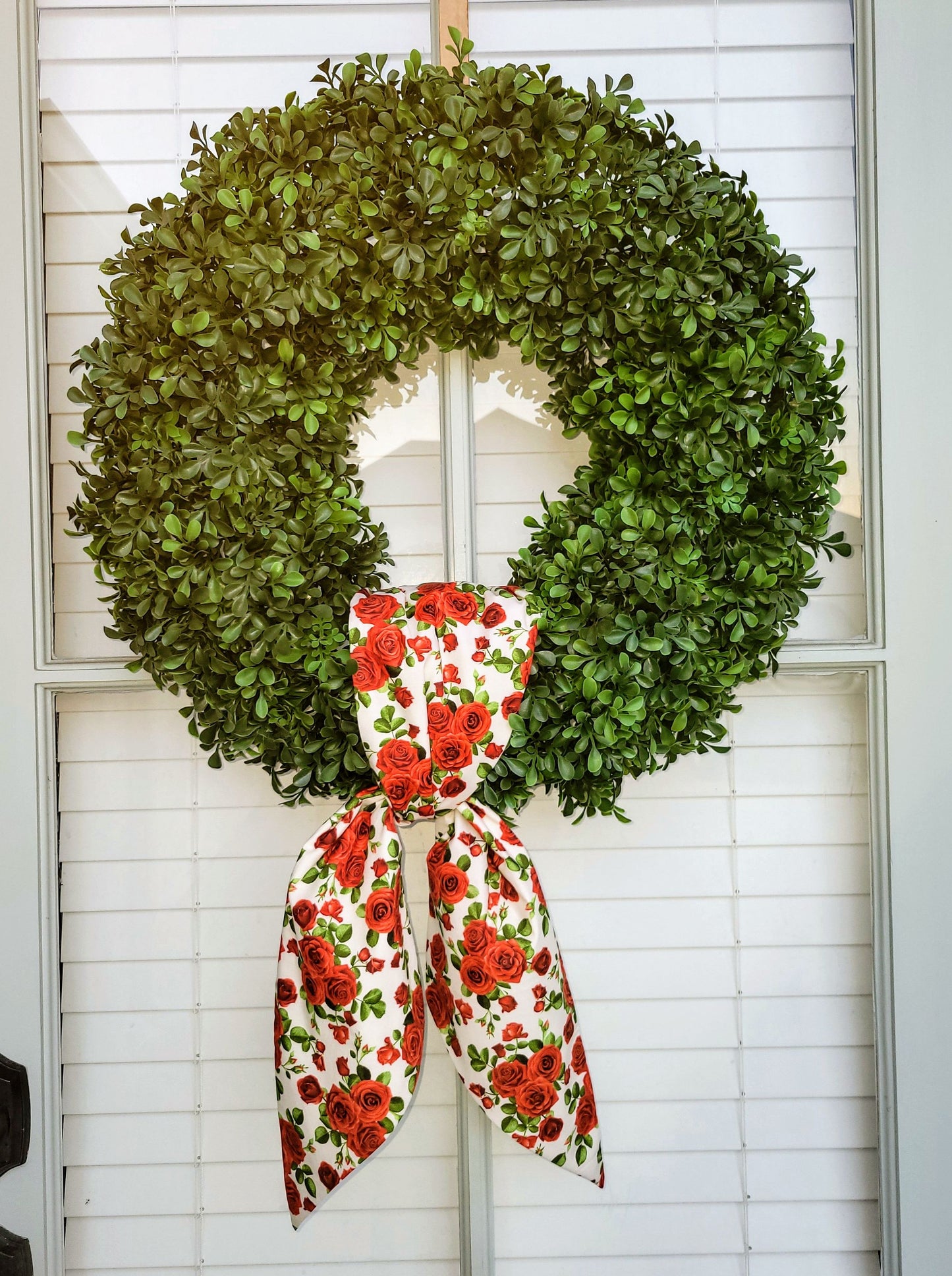 Valentine's Red Roses Wreath Sash