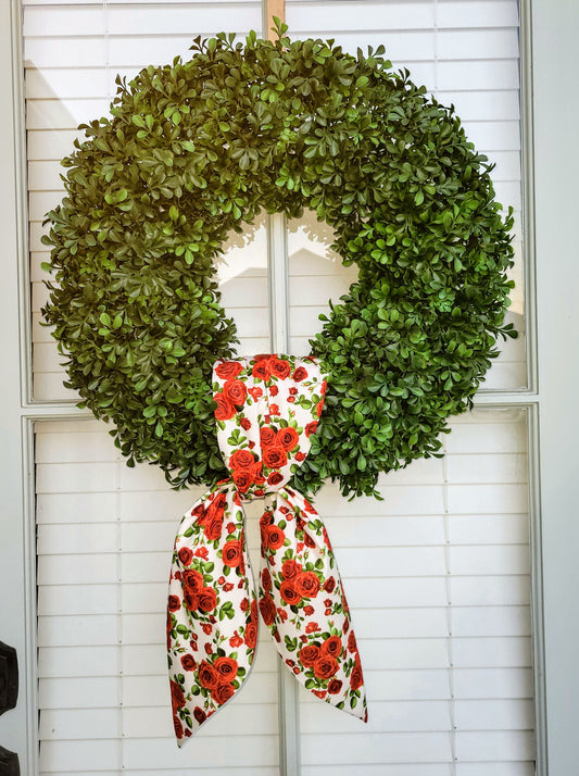 Valentine's Red Roses Wreath Sash