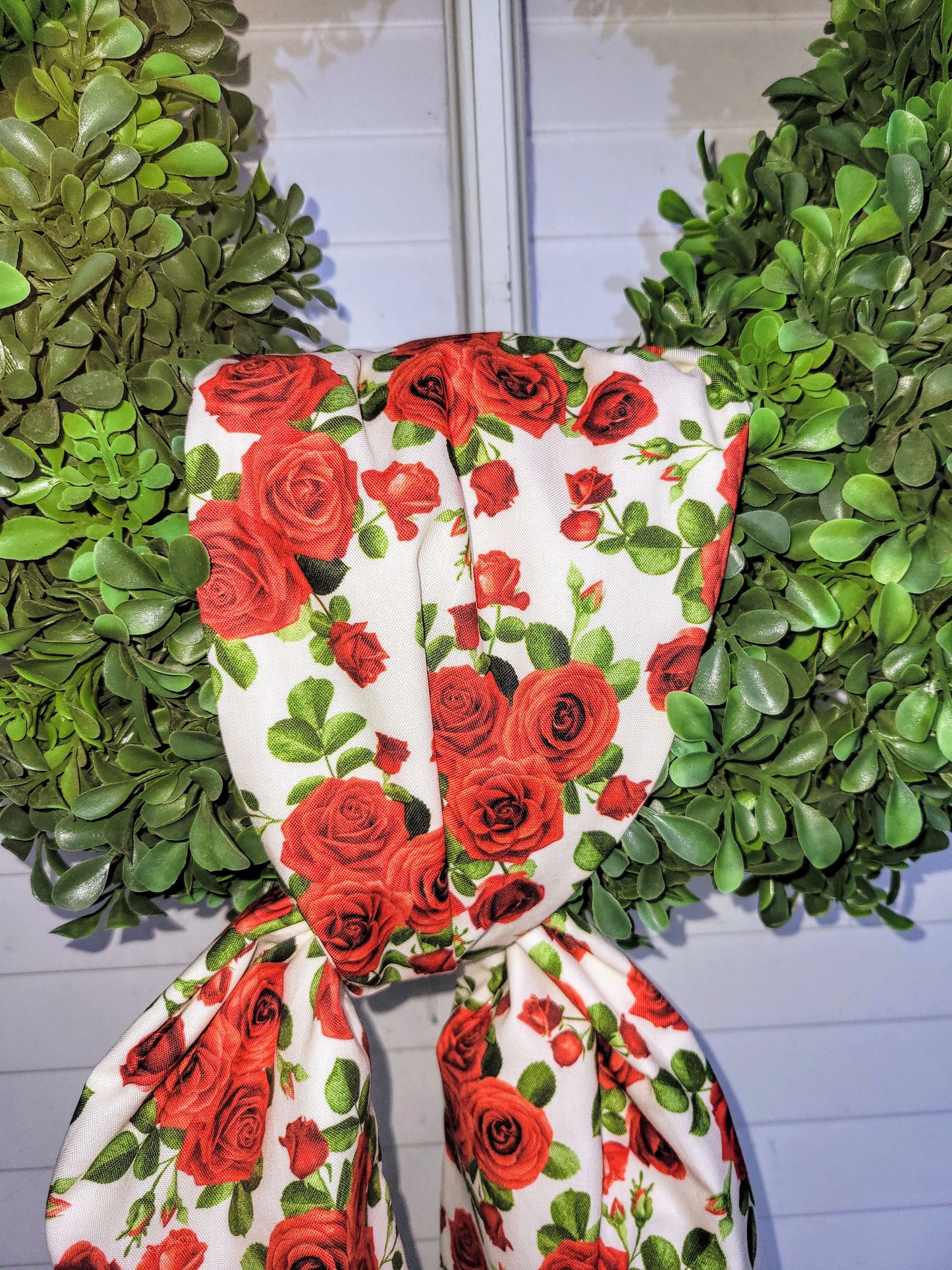 Valentine's Red Roses Wreath Sash