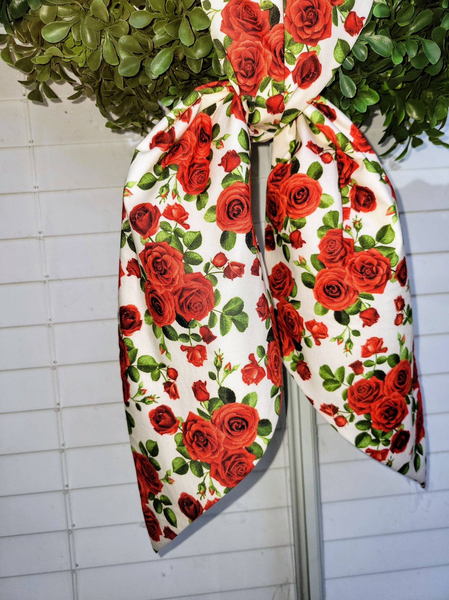 Valentine's Red Roses Wreath Sash