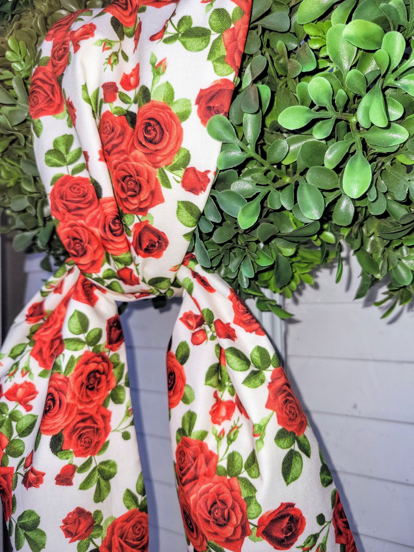 Valentine's Red Roses Wreath Sash