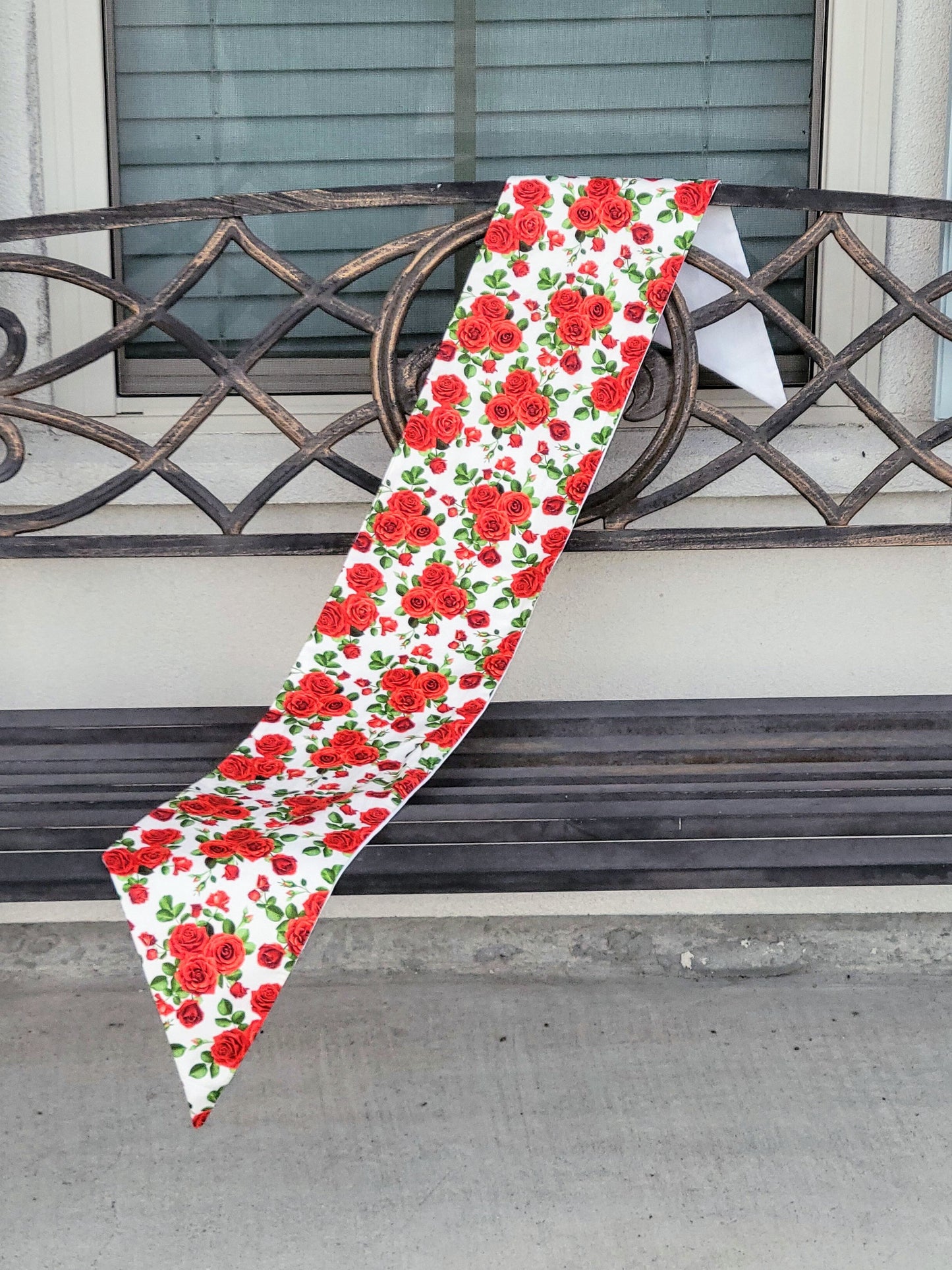 Valentine's Red Roses Wreath Sash