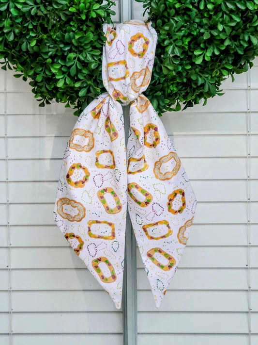 King Cake Mardi Gras wreath Sash