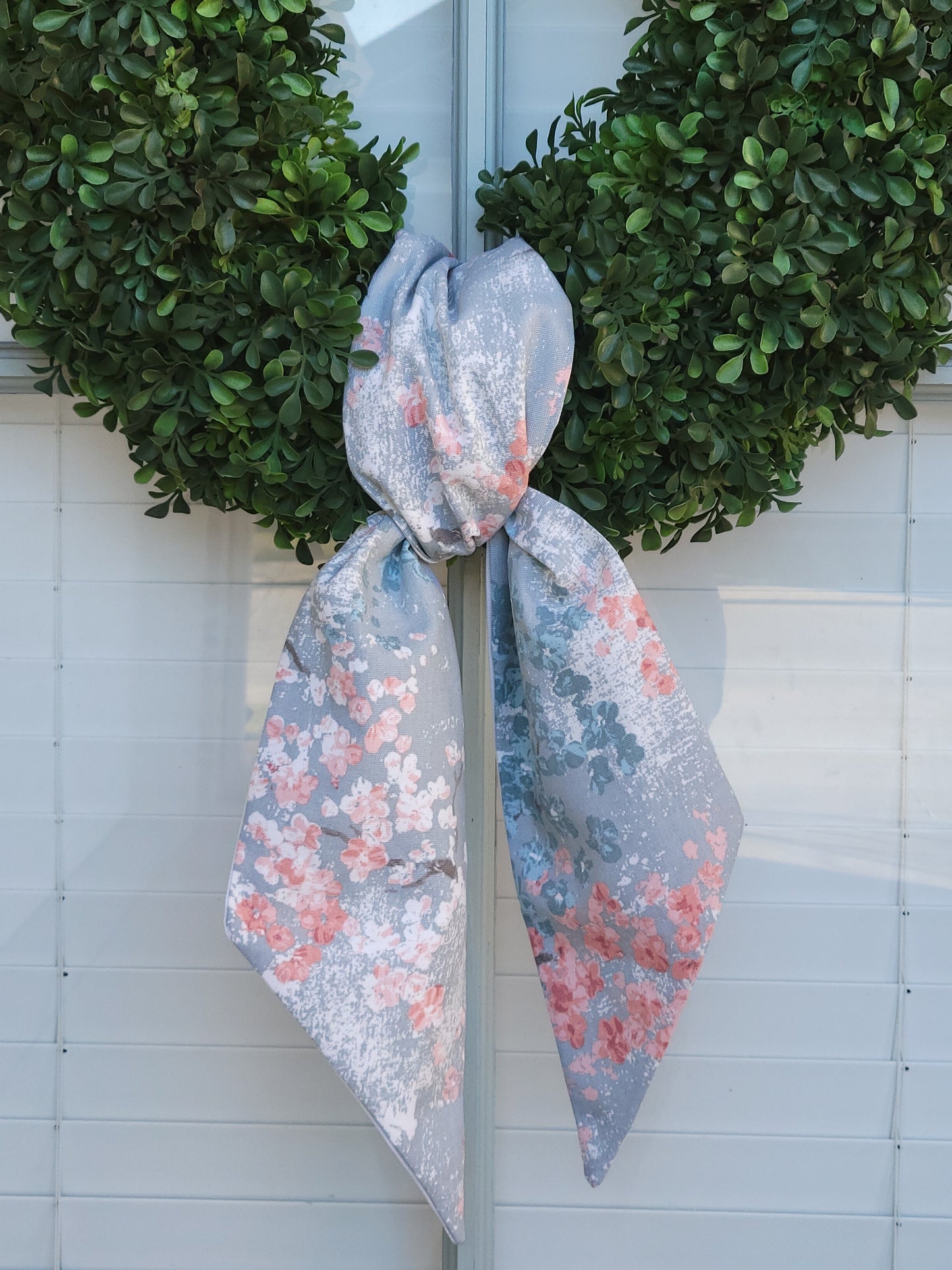 Pink & Blue Blossoms Wreath Sash